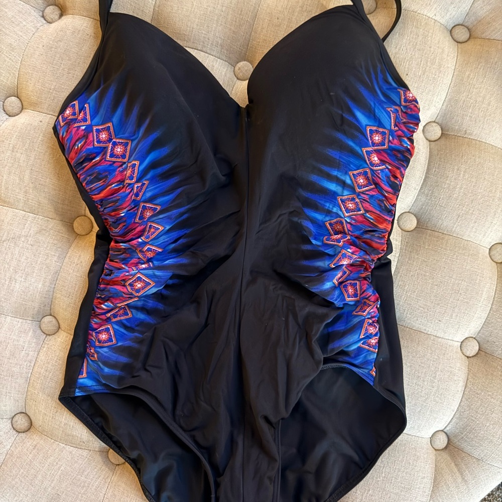 Miraclesuit Black and Blue Swimsuit